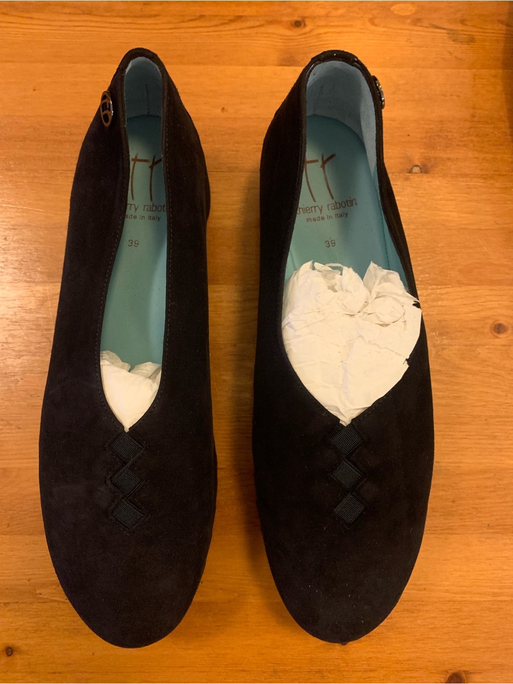 NWT Thierry Rabotin Navy Suede Grace - Size 39
